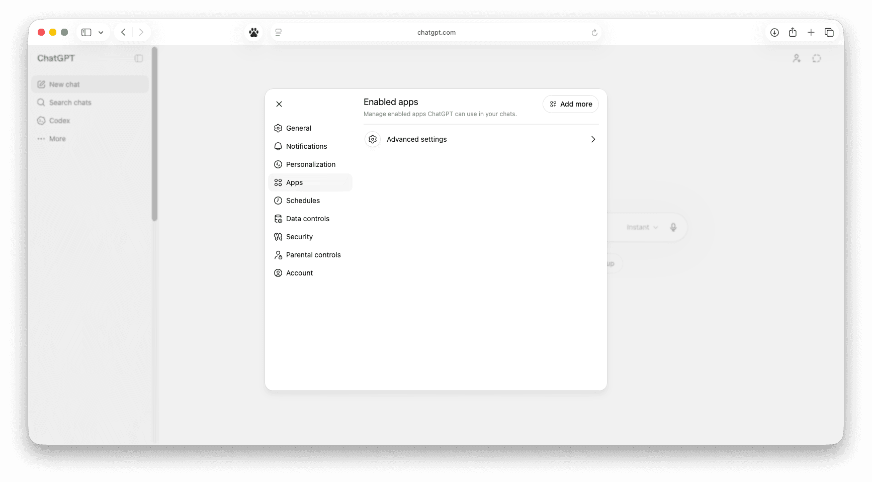 ChatGPT App Settings