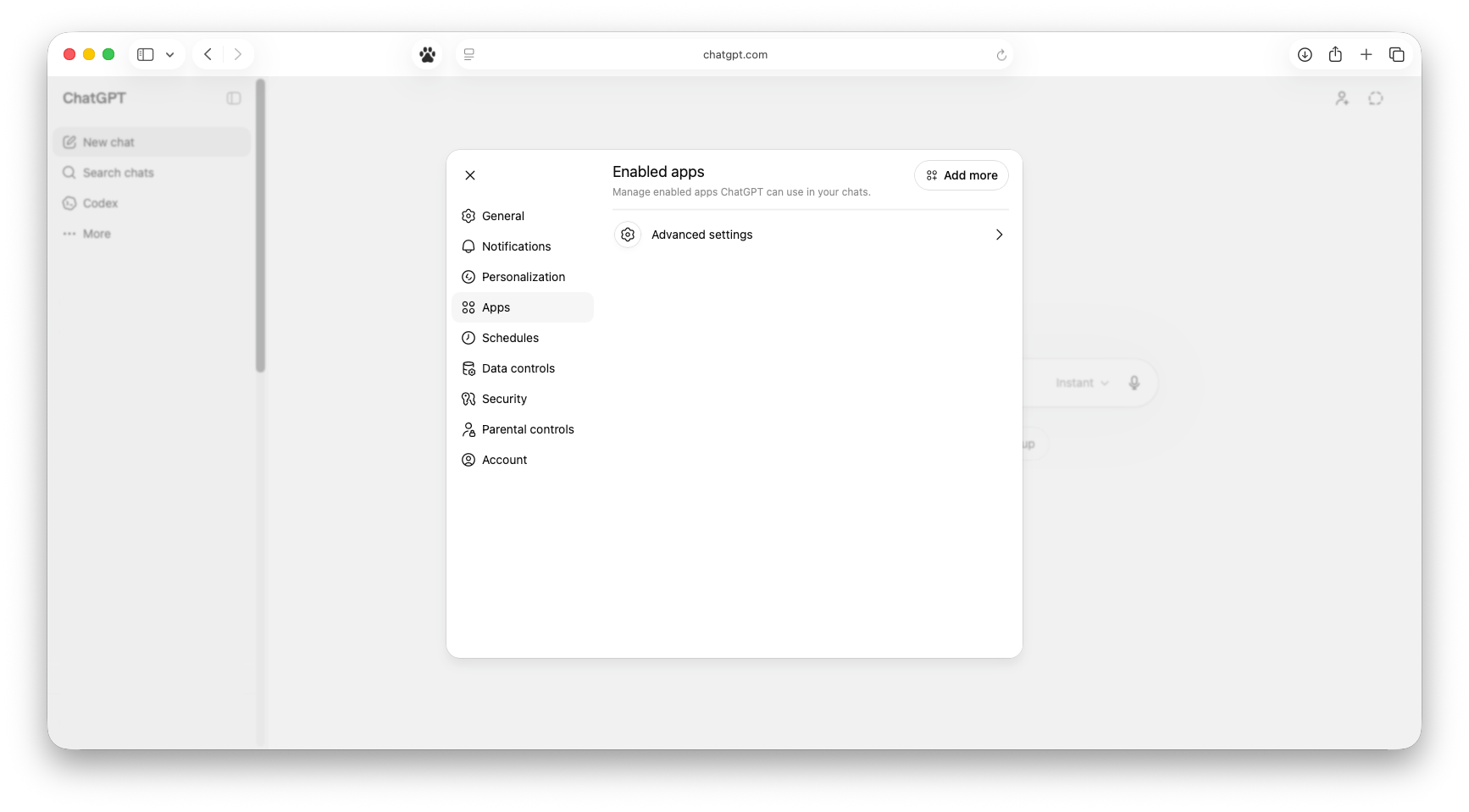 ChatGPT App Settings